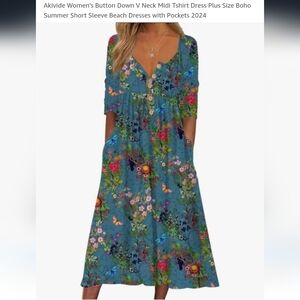 Floral Blue Dress